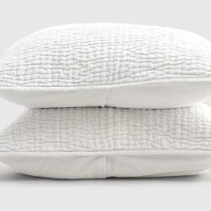 CLOTH & CANOPY Luxury White Quilted COTTON Pillow sham Set
